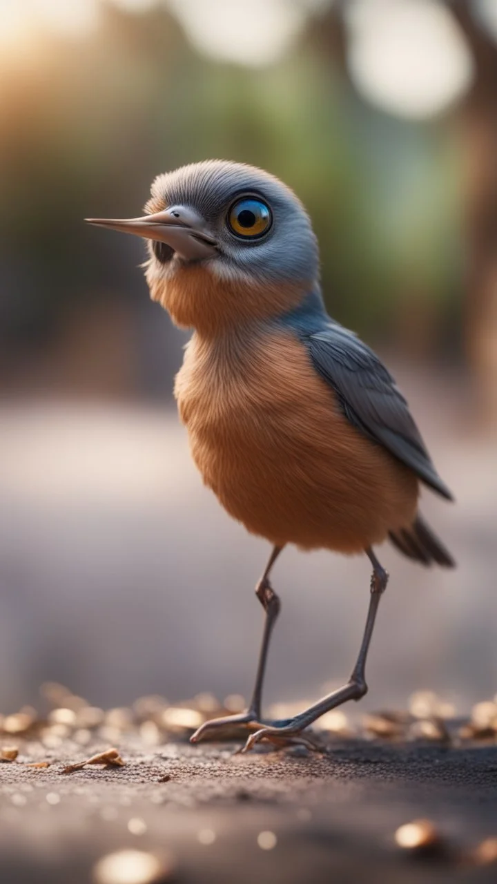 wtf bird getting hit by electric arc, with big disturbed eyes,bokeh like f/0.8, tilt-shift lens 8k, high detail, smooth render, down-light, unreal engine, prize winning