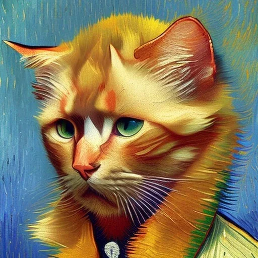 Portrait of a cat by Van Gogh