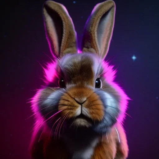 galaxies, spirals, space, nebulae, stars, smoke, iridescent, intricate detail, in the shape of a rabbit, fur on color diamond, octane render, 8k, --q 2 --ar 2:3 --uplight