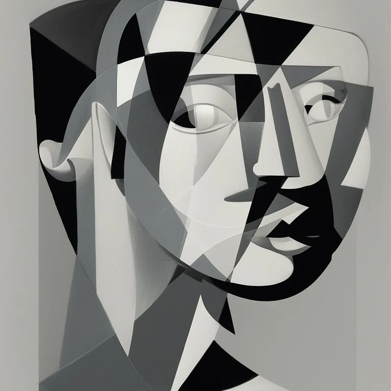 a black and white photo of a woman with a cigarette, a cubist painting by Alexander Archipenko, cgsociety, cubism, cubism, angular, picasso