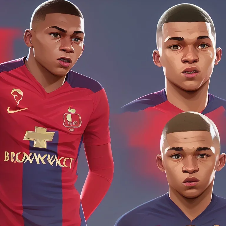 perfect face mbappe, highly detailed, wearing france football