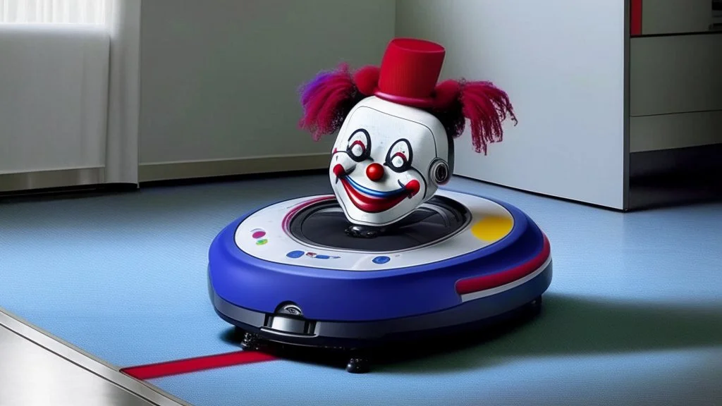 Robot vacuum combined with clown