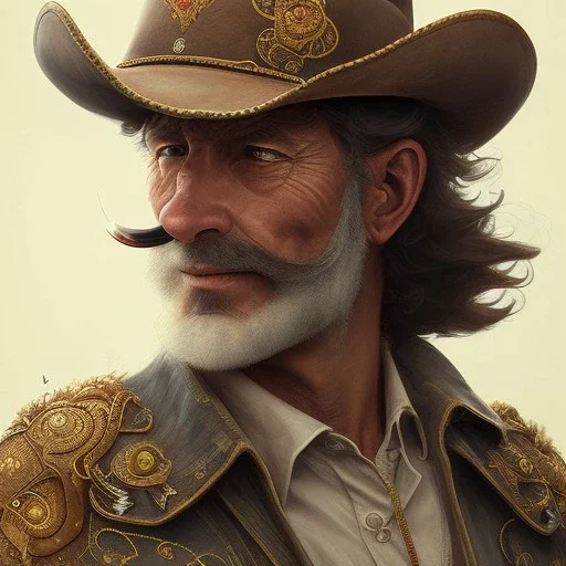 cowboy sherif face hat.intricate detail,.Style, by andrea bonelli,by Jean Baptiste Monge,by Tiziano Sclavi.