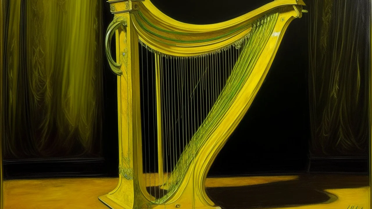 A yellow light harp painted by Vincent van Gogh