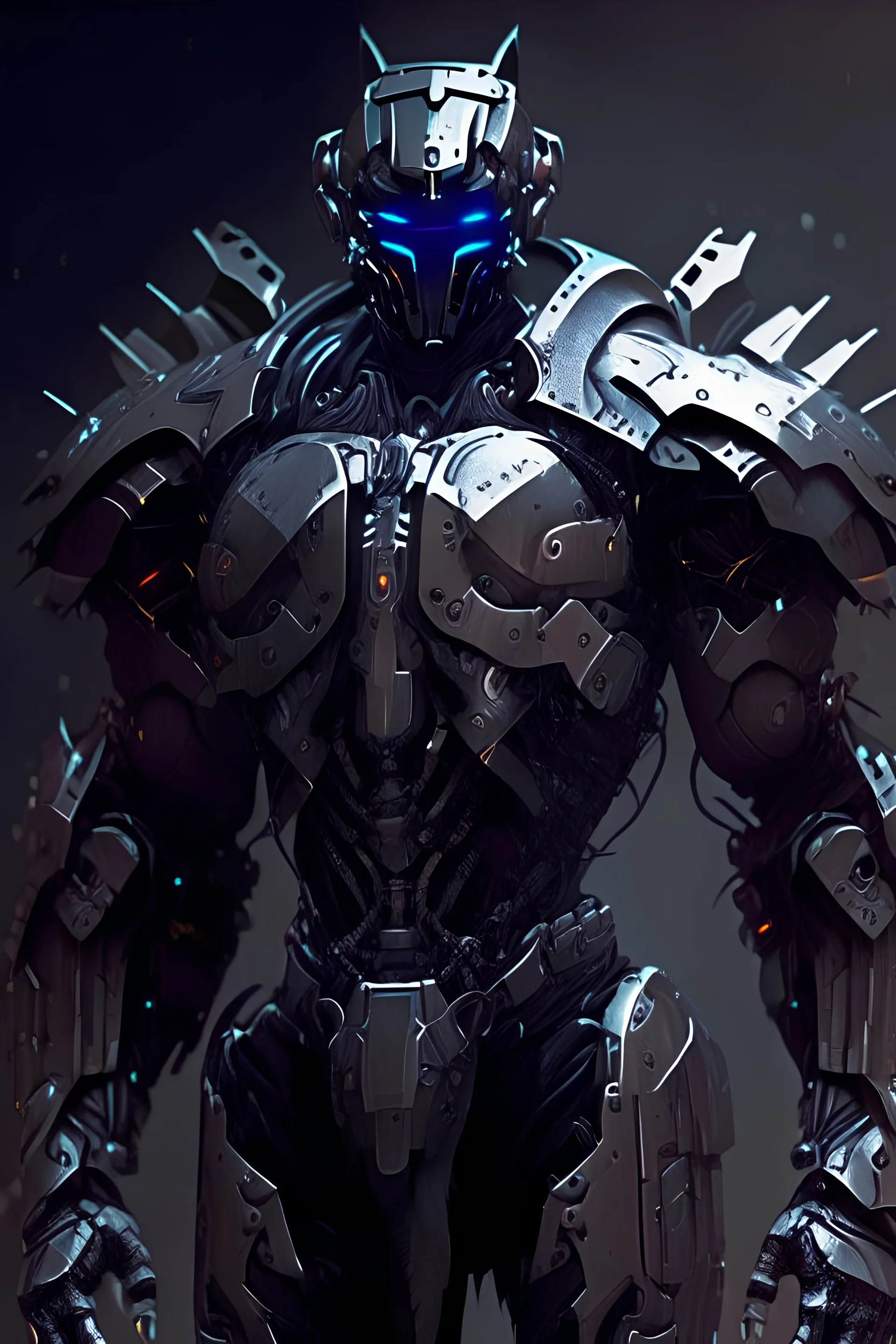 dark humanoid robot soldier artificer gladiator futuristic