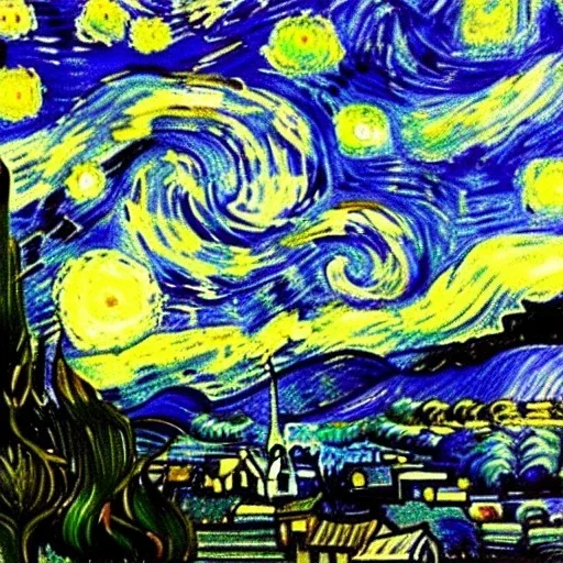 the sun in the style of van gogh's starry night