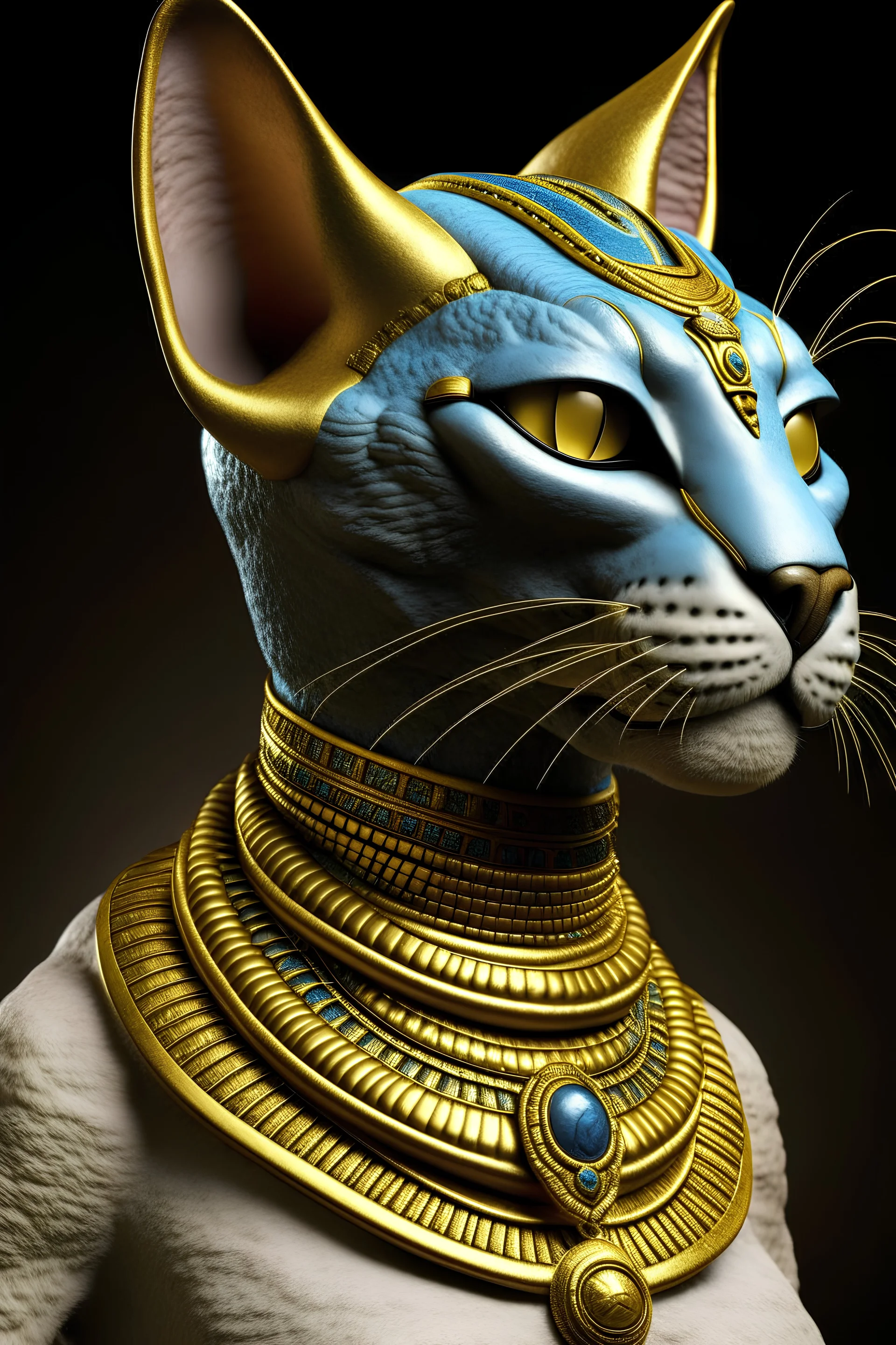 Anthropomorphic cat female Egyptian hyper realistic