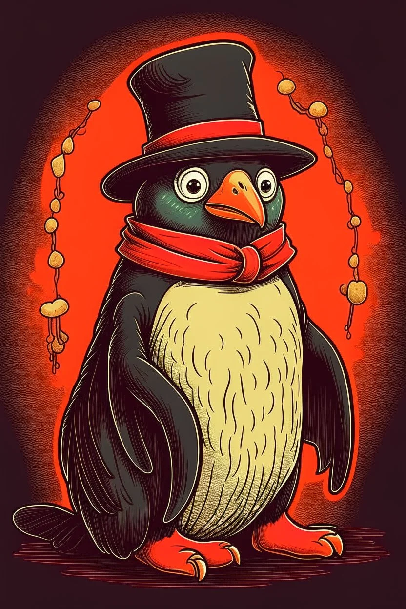 Halloween penguin art