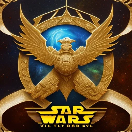 logo with only the letters 'STAR WARS', atmospheric, intricate, epic fantasy, ornate, 3D, cinematic lightning, glow effect, 512K