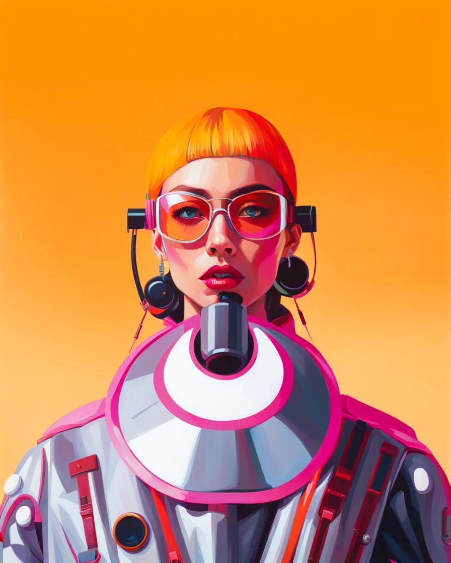 Retrato cyberpunk pintura al óleo calidad ultra maximalista