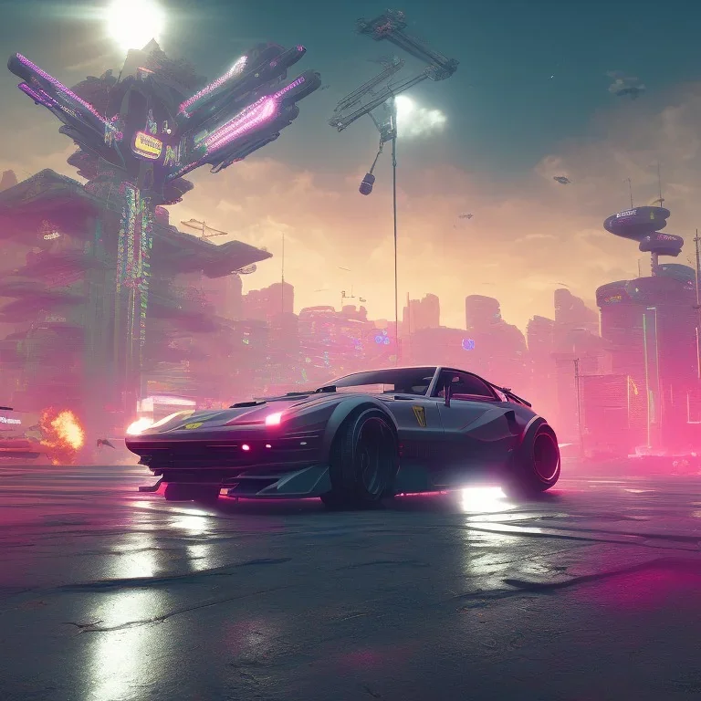 cyberpunk 2077 version of a ferrari