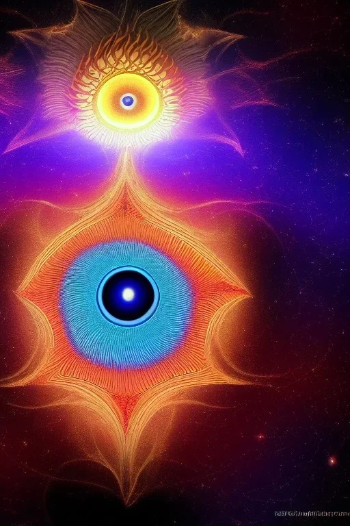 meditation, third eye, universe, fourth dimension, fractal, realistic, 8k, high quality, extreme detail