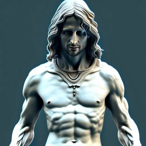 White Sculpture aragorn, full body, Rome sculpture style, full body, fresco background, hyper realistic, 8k,