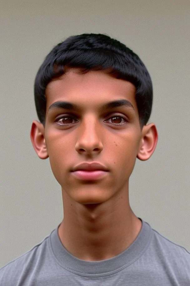 Appearance: Ari has a mixed-race skin tone with a light brown complexion. He has dark hair in a page boy haircut that sticks out from behind his ears, and his hair length could be somewhere in-between long and short. His face is thin with high cheekbones and gray eyes that are often full of emotion. He stands at around 5 feet 7 inches tall, with a lean build that suggests he doesn't engage in a lot of physical activity. He is of average attractiveness with a boyish face.