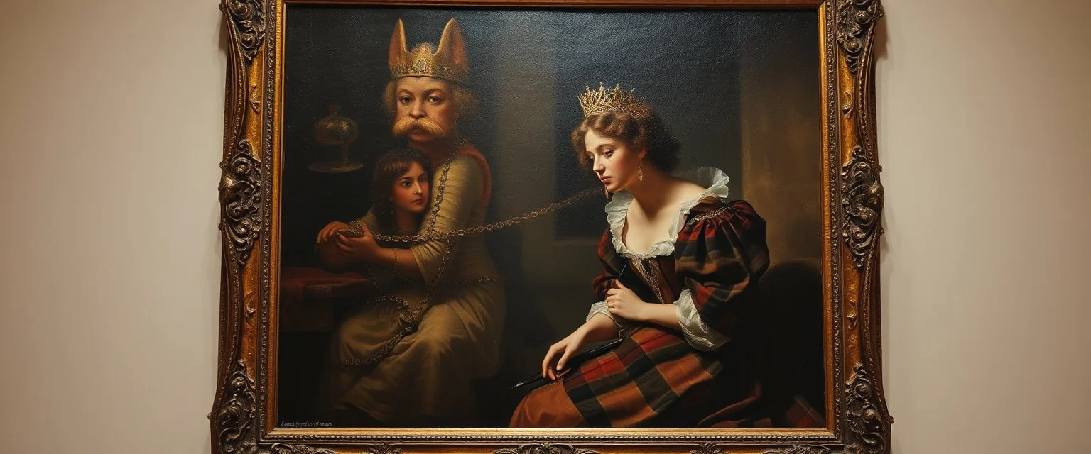 master oil painting by Rembrandt,every women has this nightmare, a princess steals her everything