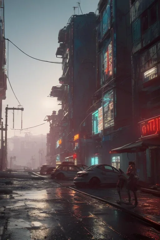 cyberpunk, village, 8k quality