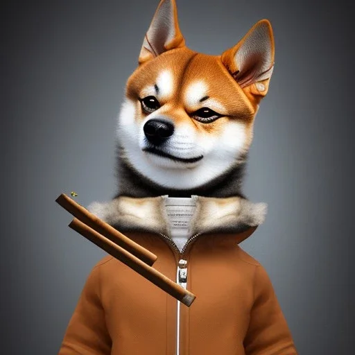 shiba inu smoking a cigar