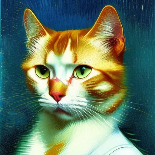 Portrait of a cat by Van Gogh