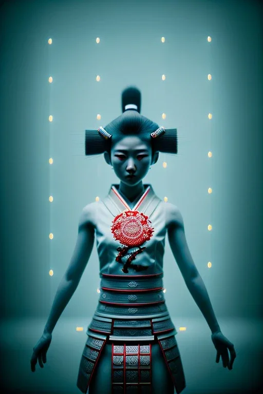 Photo Studio portrait, Asian woman samurai, yakuza body tattoos :: symmetry photography, cyberpunk style :: latex dress, japanese traditional ornaments, red, white, black, led wires, glow eyes, cinematic, Ultra realistic, dark scene, soft color, highly detailed, unreal engine 5, RTX, ultra detail, 3d, finely drawn, high definition.