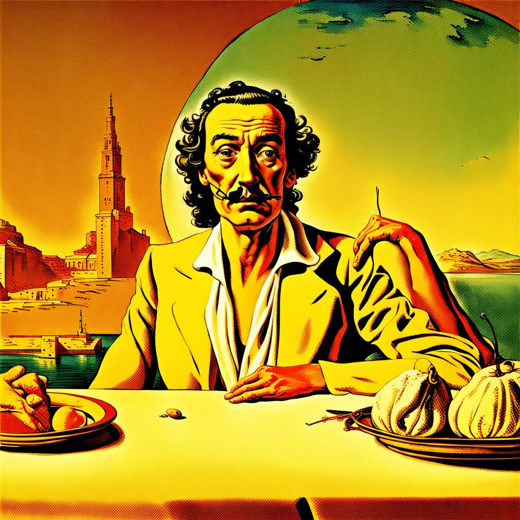 Salvador Dali collaborates with Jacques Louis David.