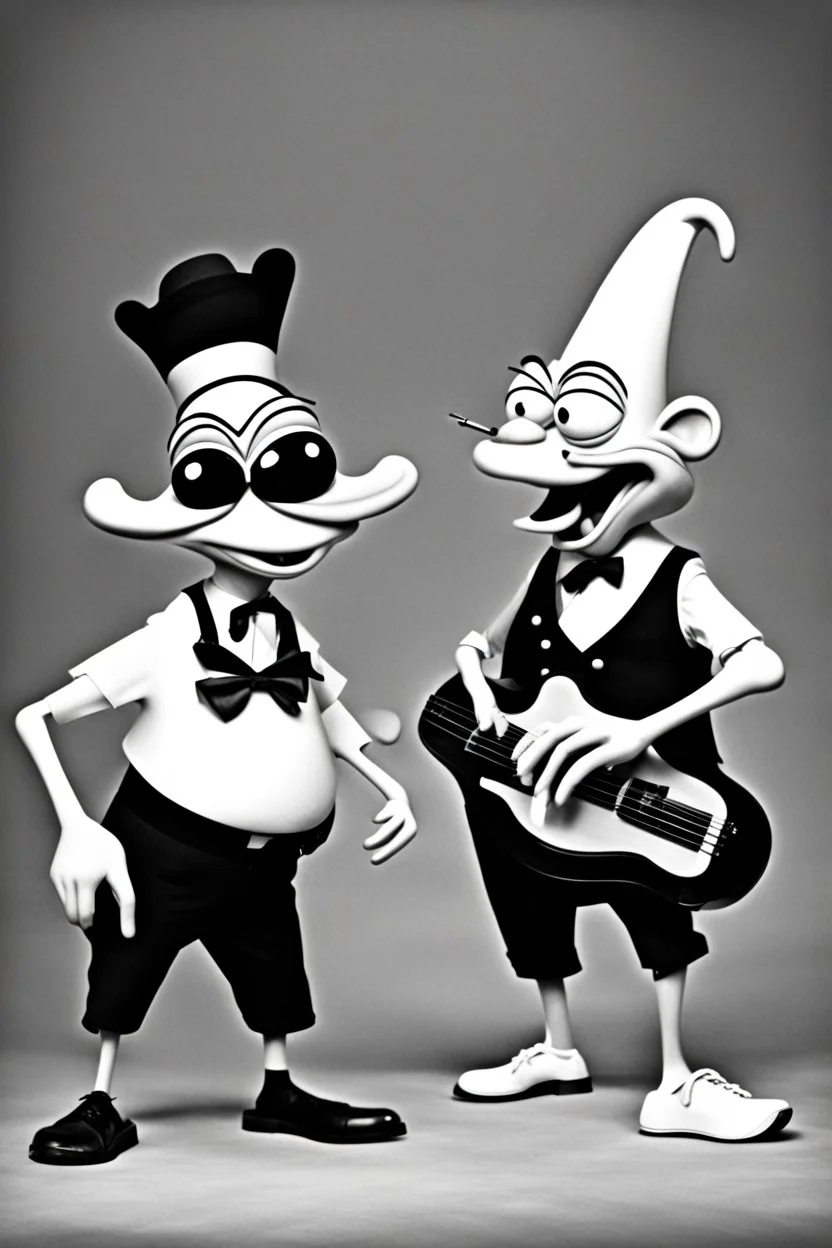 Ren & Stimpy black and white minstrels.