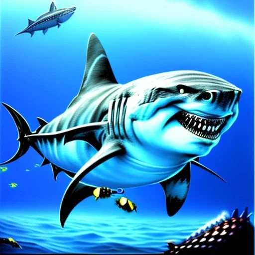 Requin iron maiden nage océan