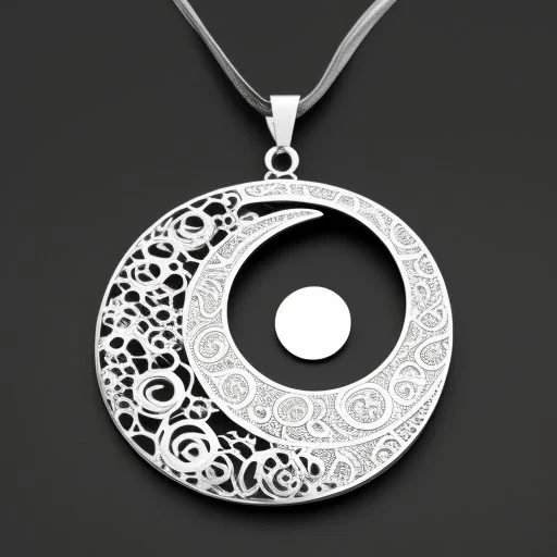 necklace with a simple, elegant design featuring a single, shimmering polyester in moon pendant