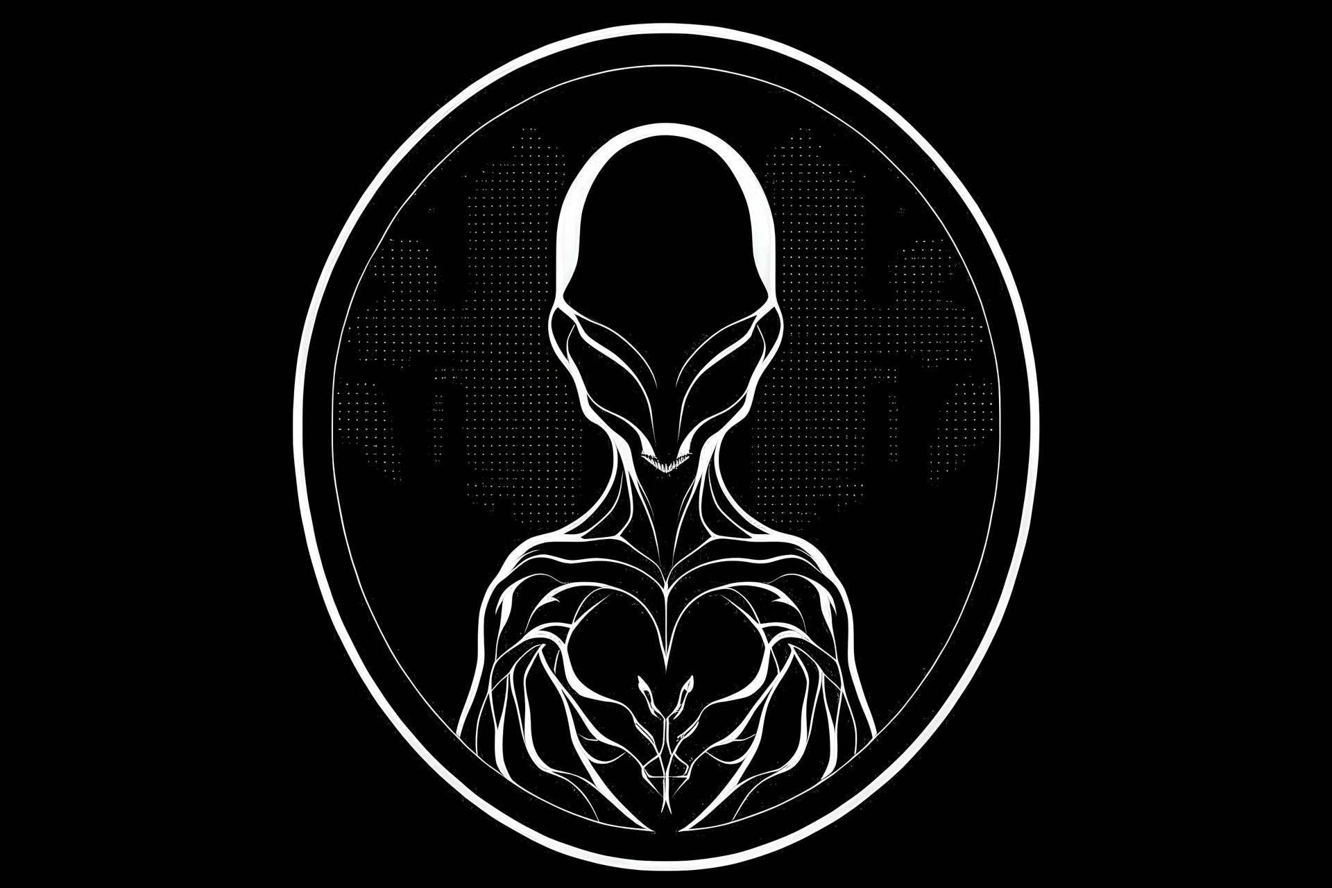 abstract template about human being, alien-made, extraterrestrial design, text-heavy, black grainy background, few information, big text, minimalist, alien design, clear and legible, strange glyphs, high quality, detailed text, minimalist design, professional, inventive