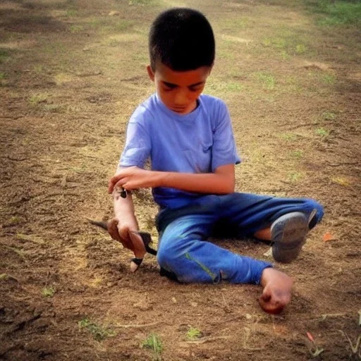 A child building his own future