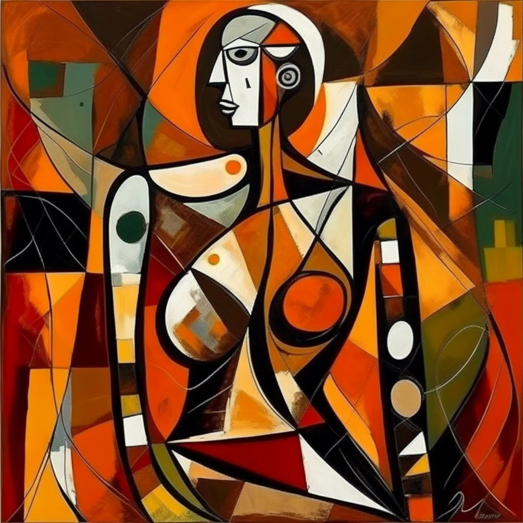 picasso africaans body brown abstract