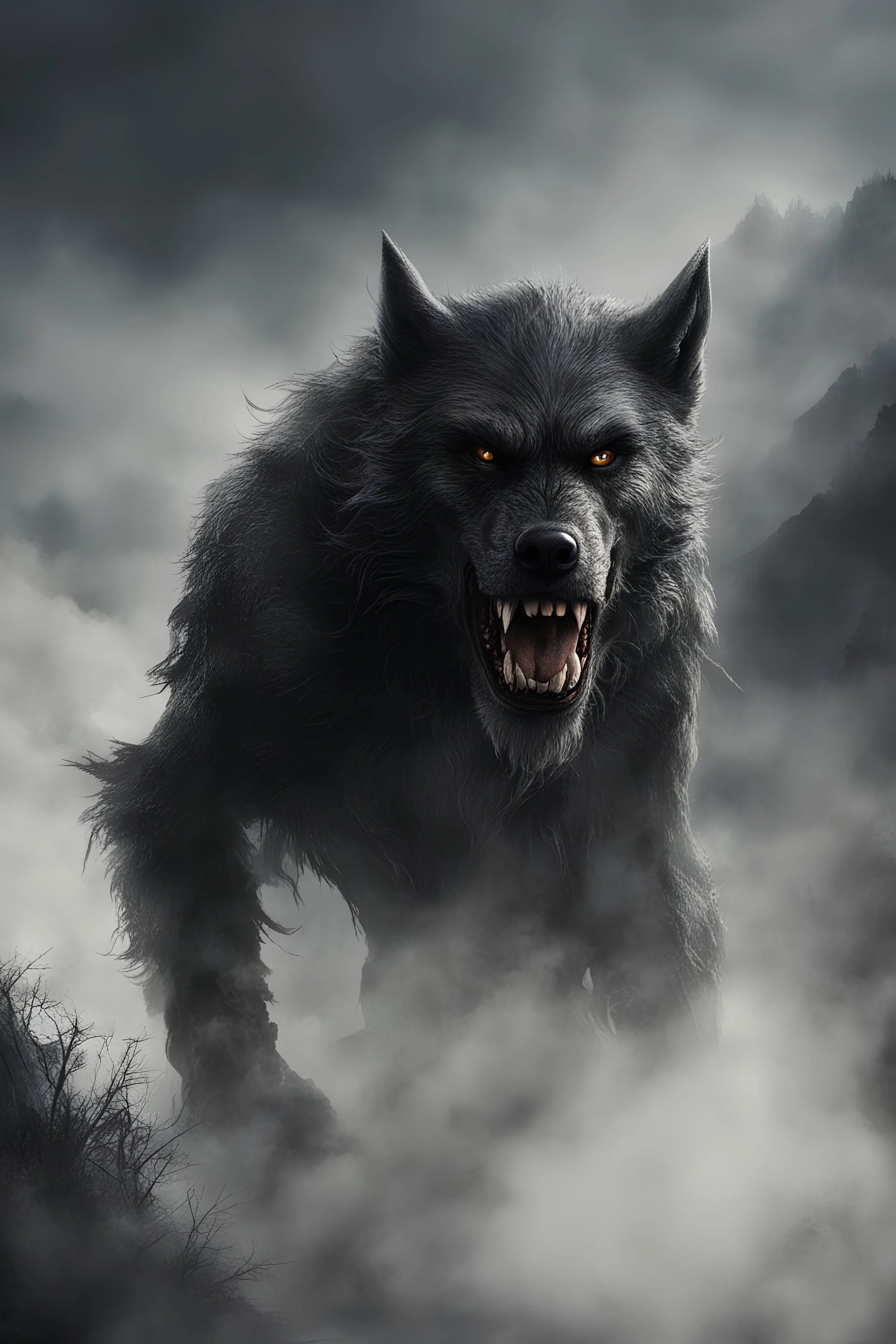 Werewolf coming through the mists of Avalon