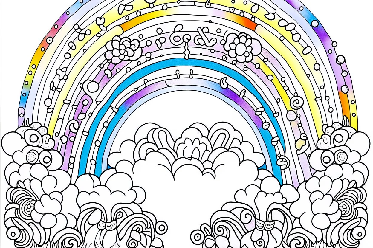 only the rainbow coloring page