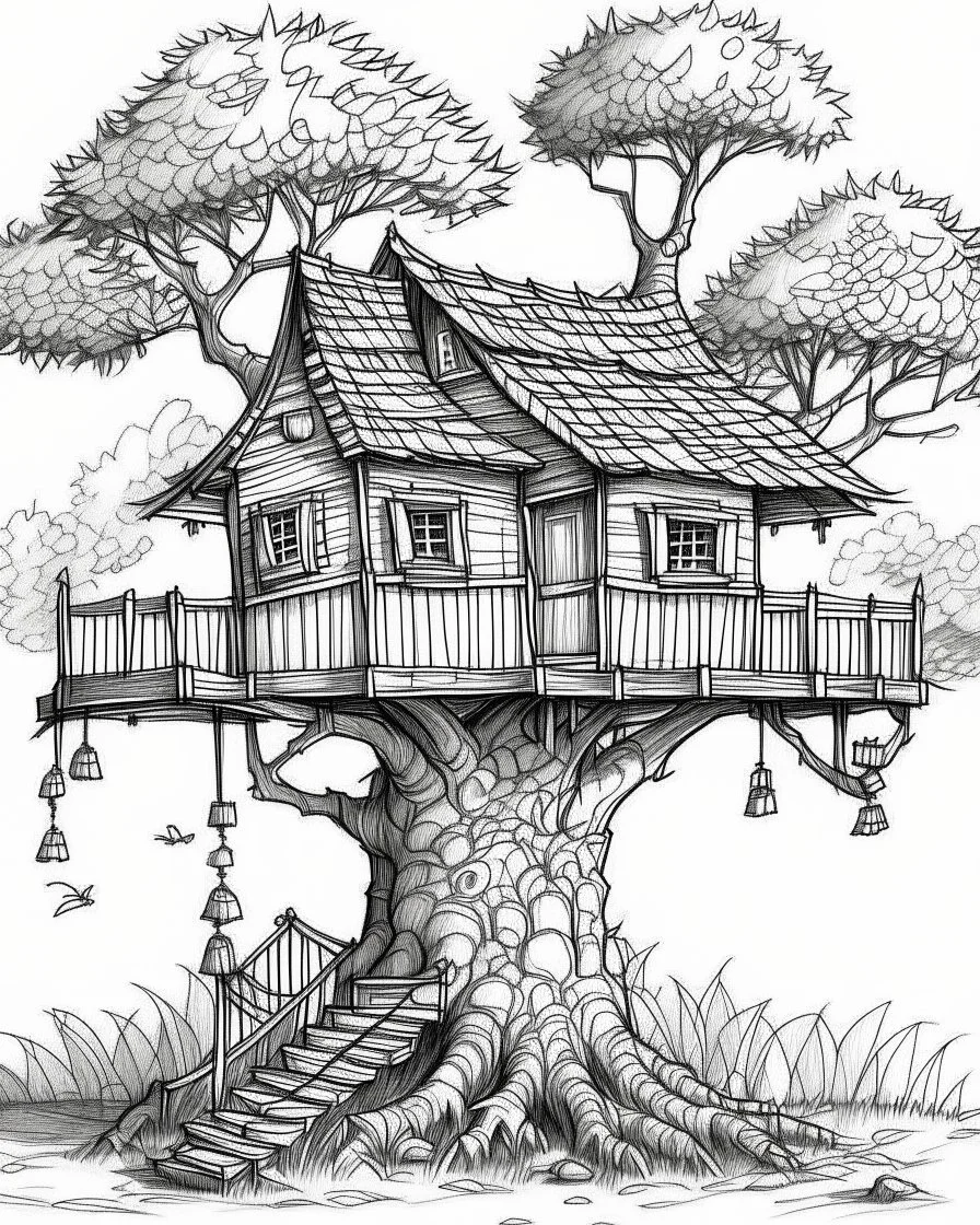 dibujo casa con forma de arbol