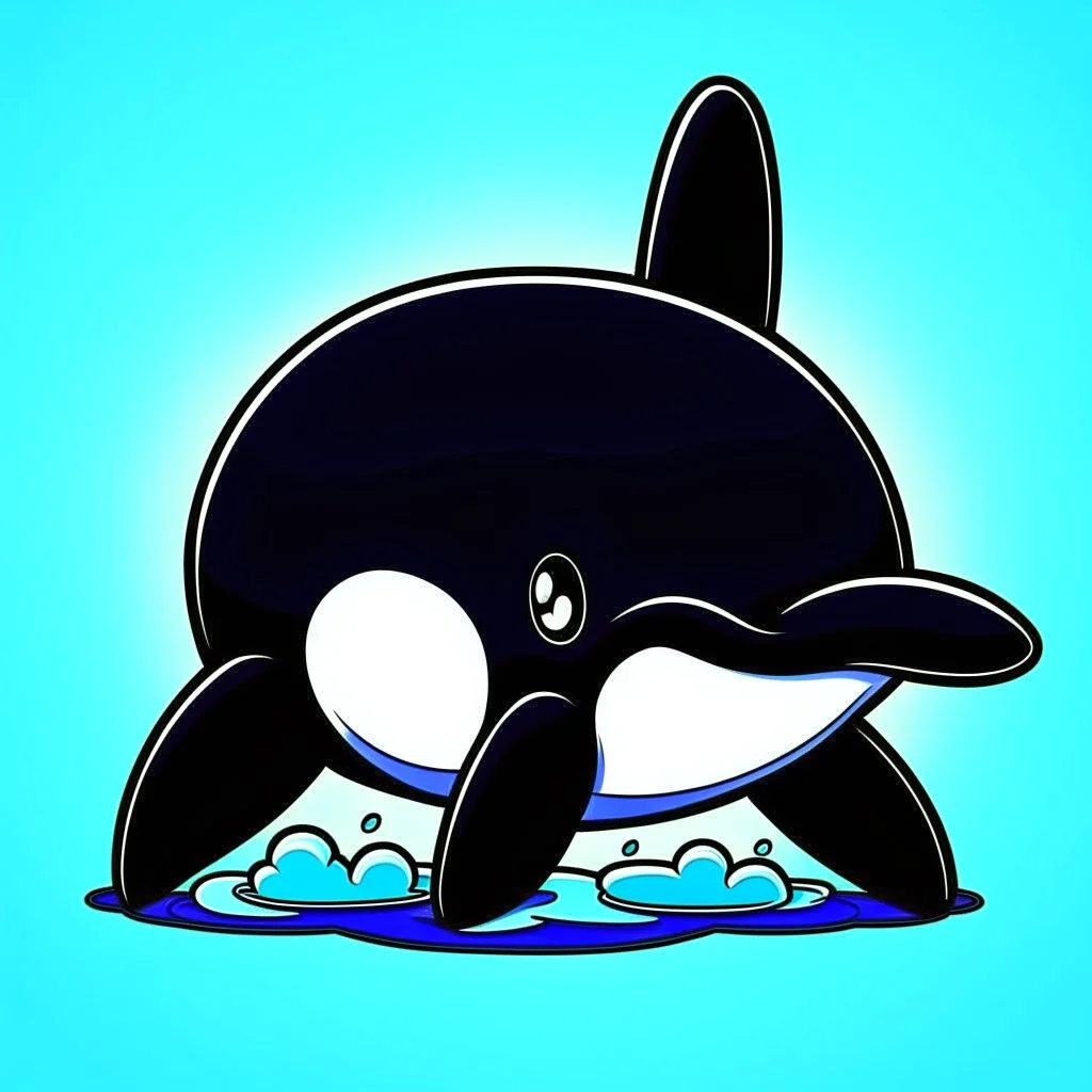 A cute orca, killer whale, avatar