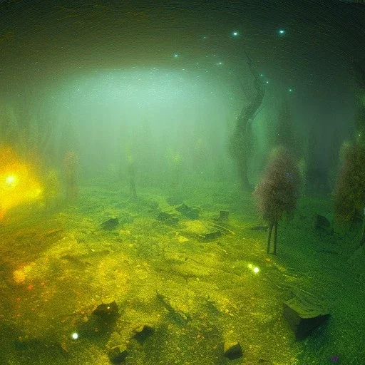  zombie,fractal landscape with glitter, rays, lazers, god ray, spot lights, spray paint