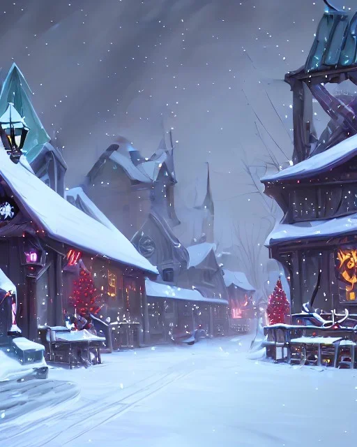 A magical snowy warlock Christmas market