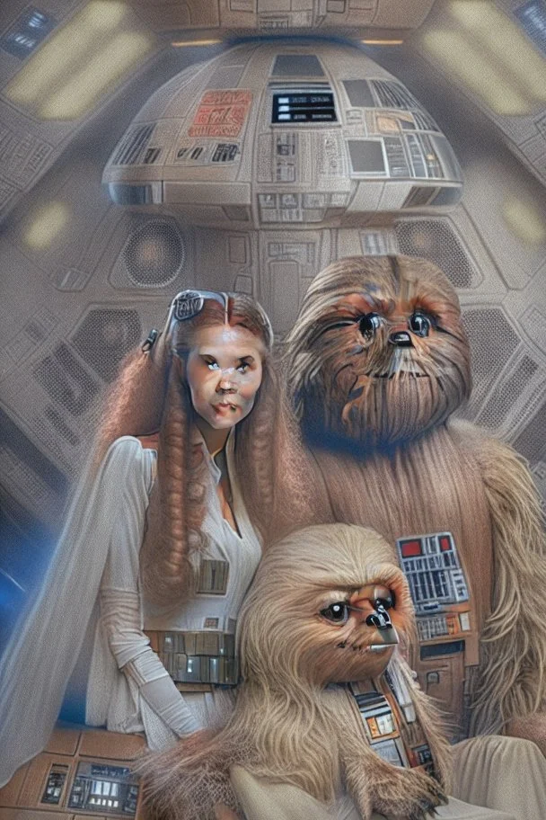 Millennium Falcon with chewbacca and princess leia