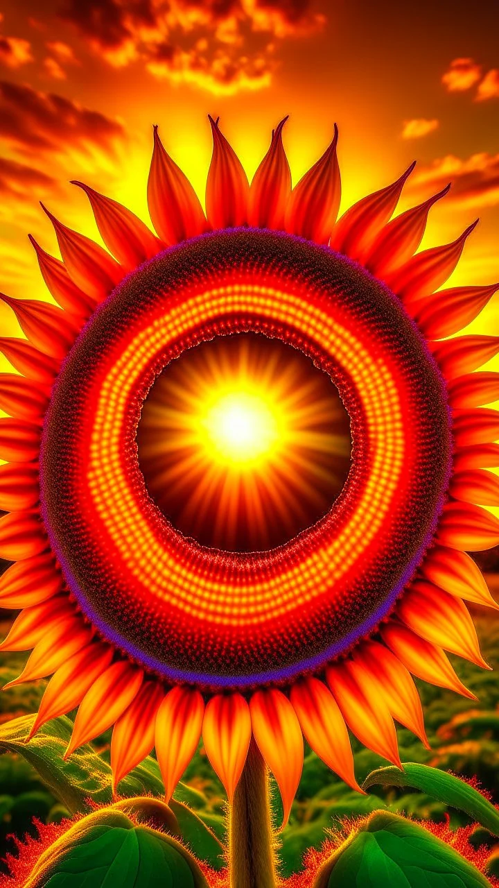 Big sun flower with sun