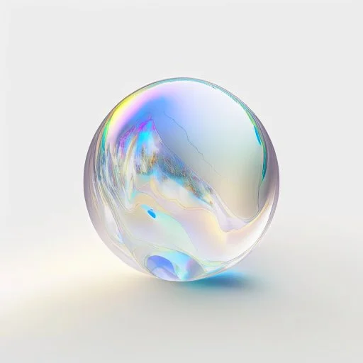 3d holographic marble plain isolated on infinite white background, glow, glass effect, 4k. sober. fintech