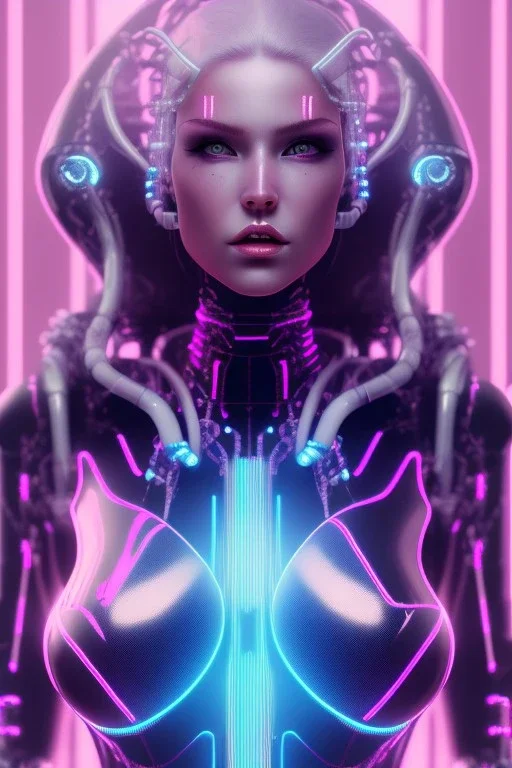 cyberpunk, pink latex body, women, body portrai, big boobs, highlight eyes perfect, skin, tron, cyborg, perfekt sexy, real, dream, hr giger