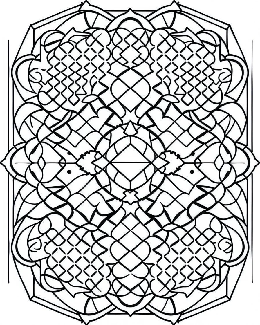 outline art for bold and easy coloring pages with A very simple and super minimal design featuring a beautiful islamic geometric pattern., white background, sketch style, fully body, only use outline, cartoon style, clean line art, white background, no shadows and clear and well outlined