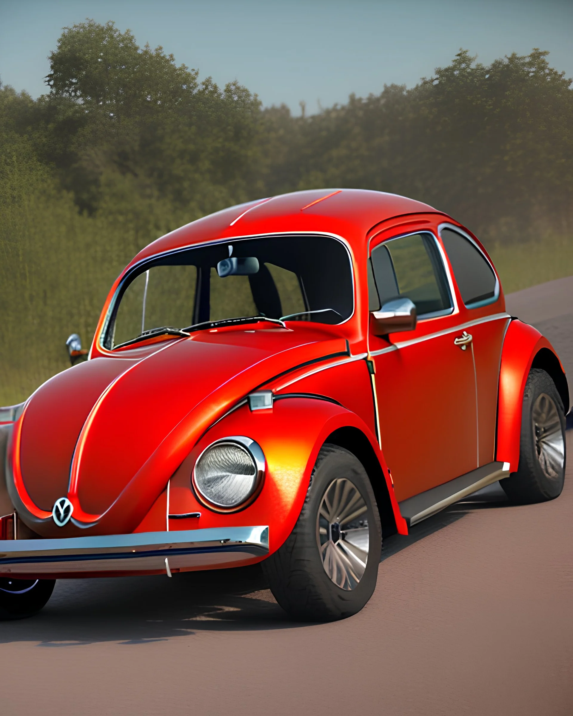 a volkswagen-beetle fighter-jet hybrid, photorealistic, one subject, in frame, 8k 3d