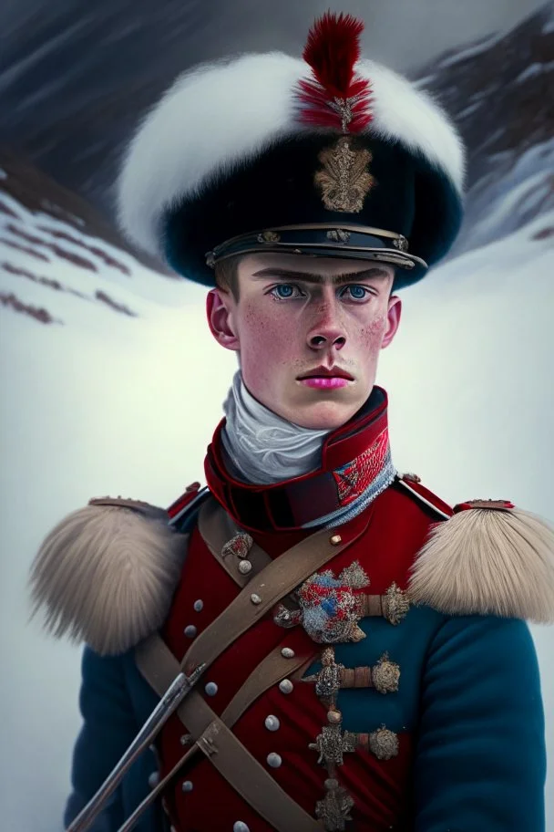 young commander of victorian guards in glacial