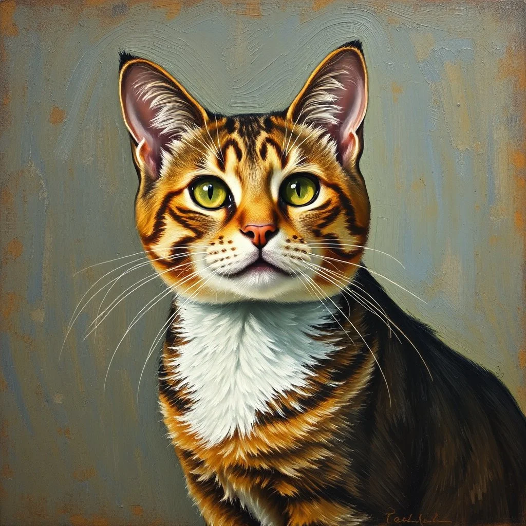 Portrait of a cat by Van Gogh