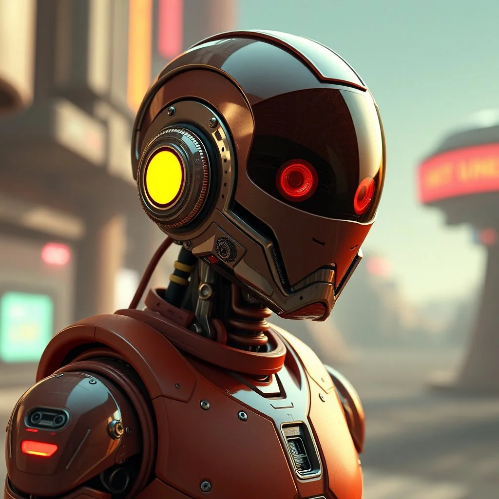 a retro-futuristic humanoid android, space age, dystopia, stylised, digital art, 3d render
