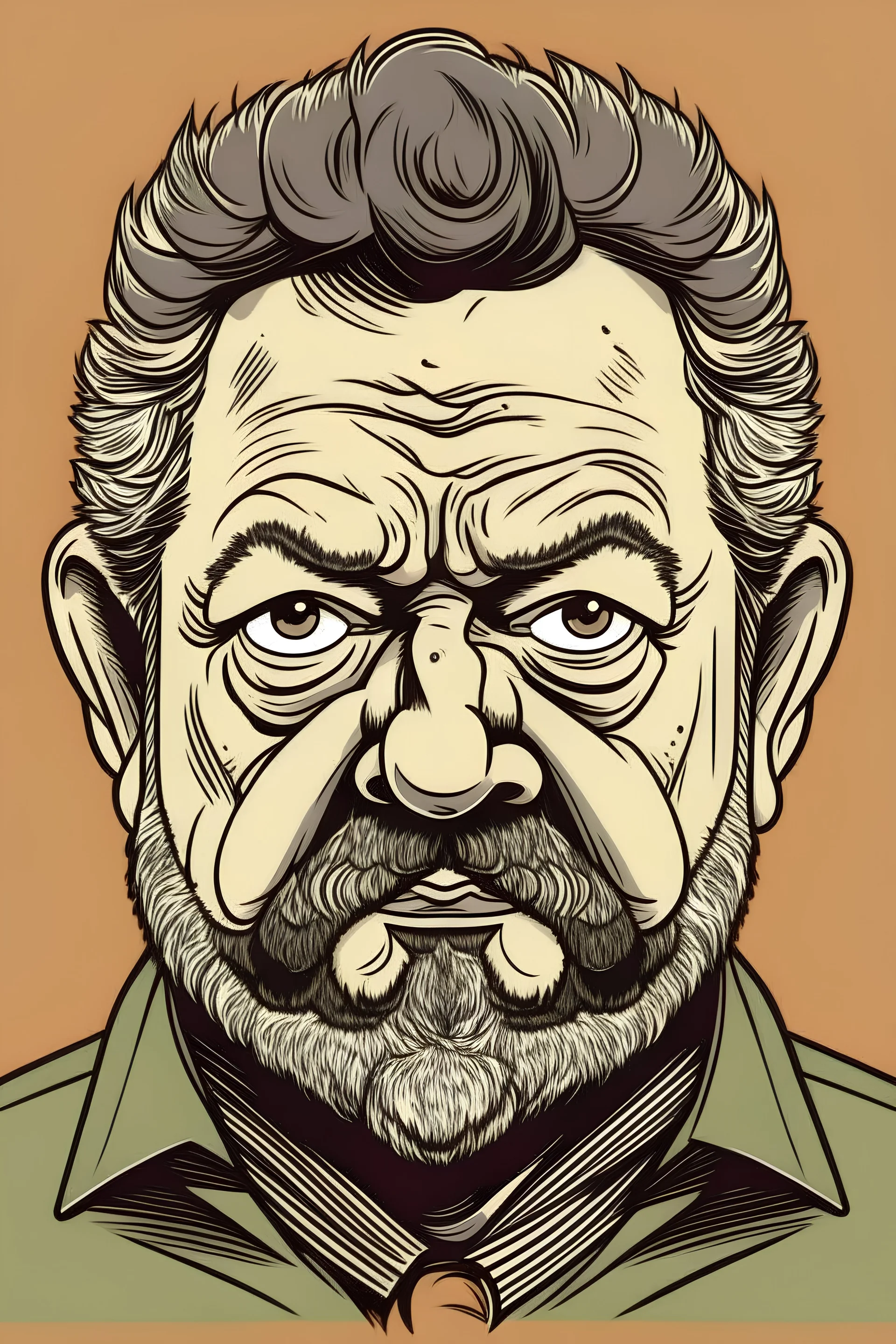 Drawing of Brazilian President Lula with a bad face