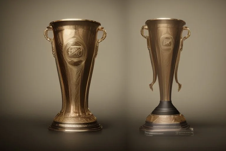 Trophy design creative like character 3d front silhoute