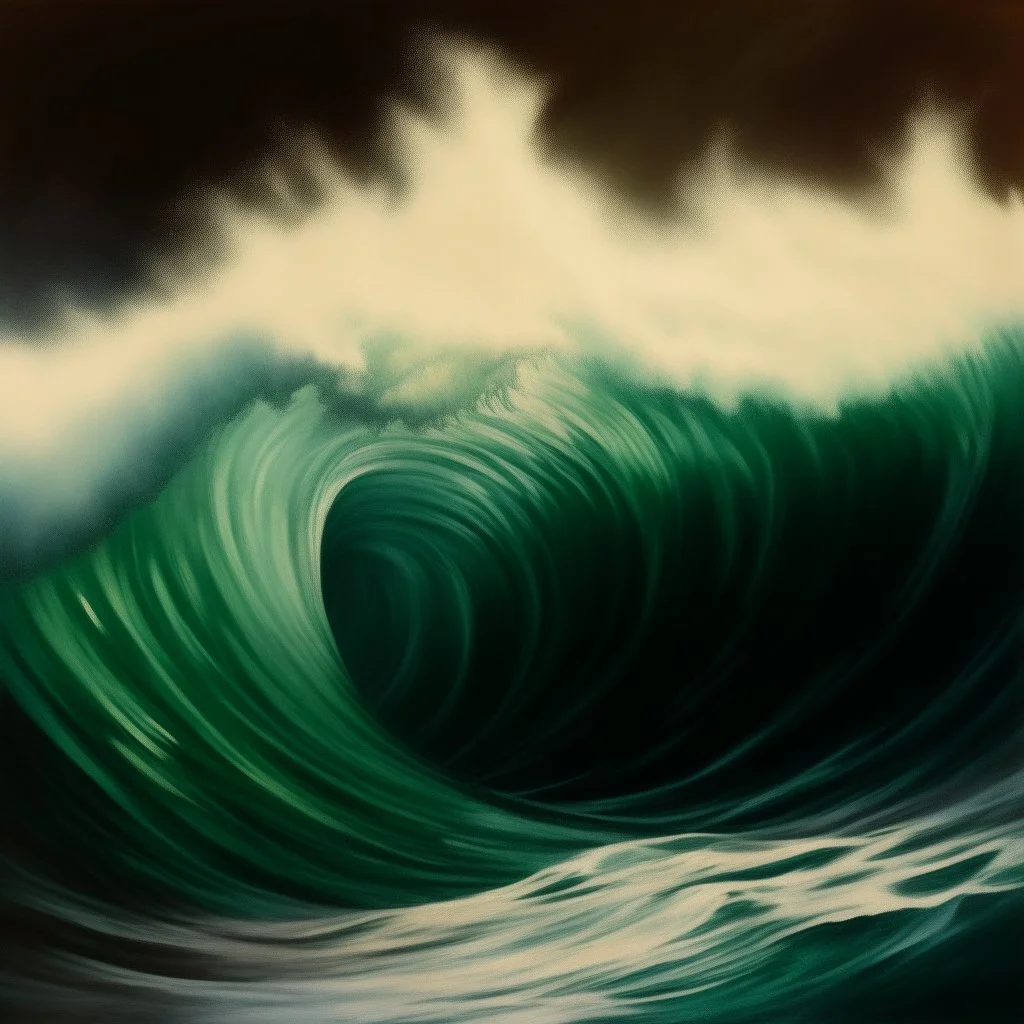 an oil painting of a wave made by caravagio