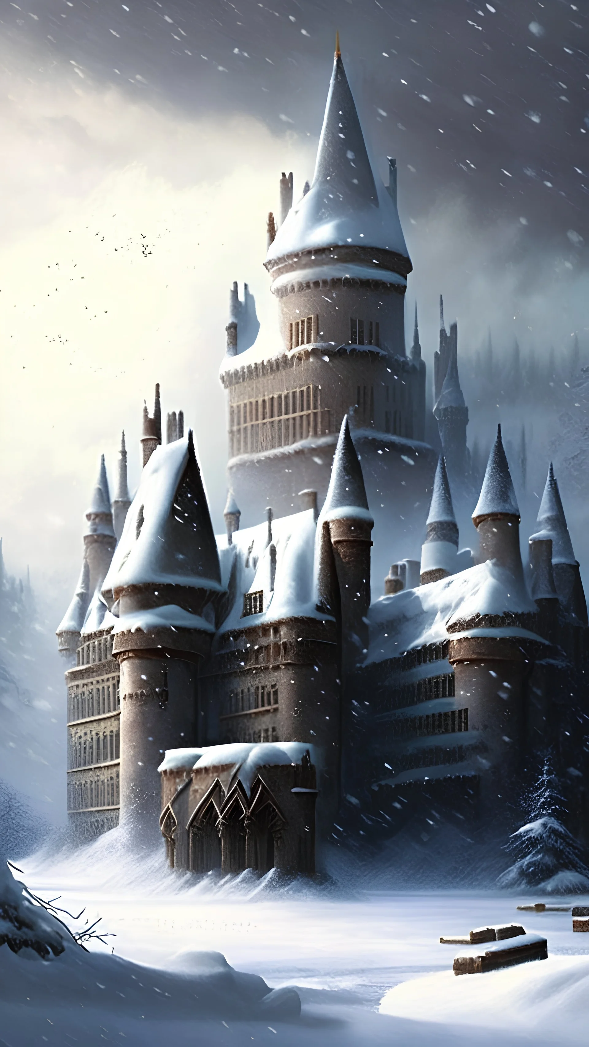 Snowy hogwarts