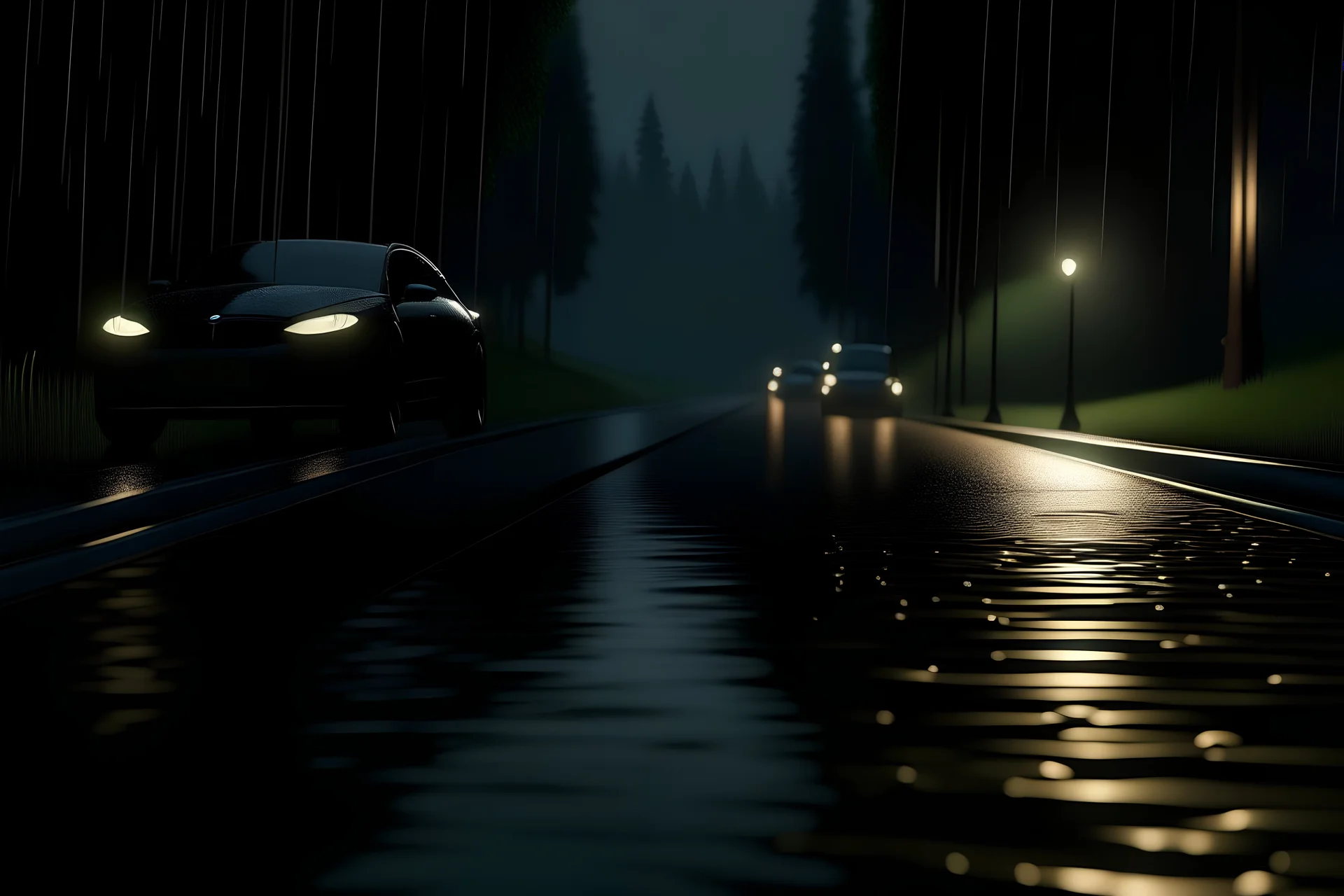 Remove the rain and vehicles in the uploaded image.